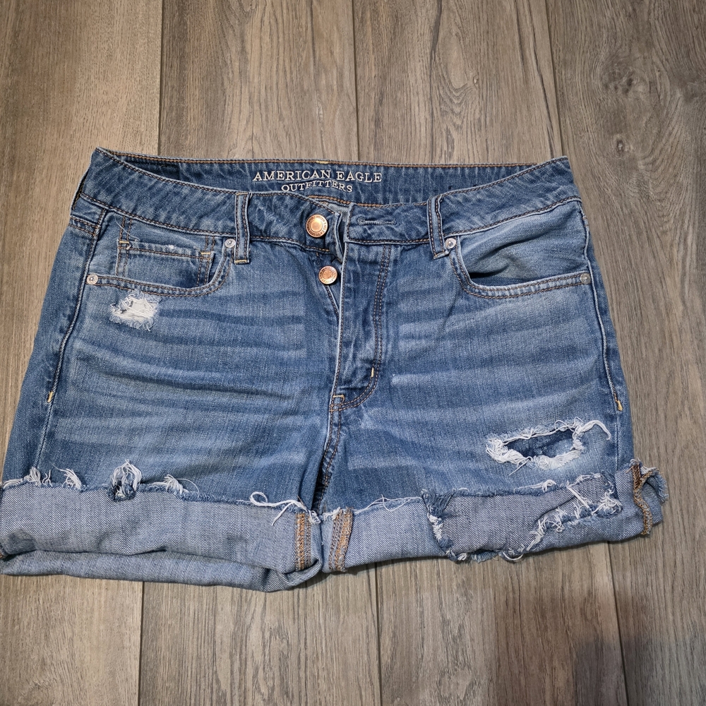 American Eagle Outfitters Distressed Blue Jean Shorts